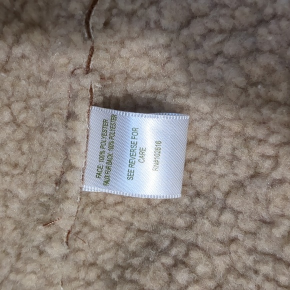 Garnet Hill tan faux sherling coat size large - Picture 11 of 12